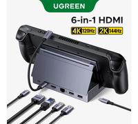 UGREEN USB C HUB Station d'accueil Steam Deck 6-en-1 type-c à 4K120Hz HDMI 5Gbps USB-A/C PD100W 1000Mbps RJ45 pour ROG Ally Legion 6-in-1