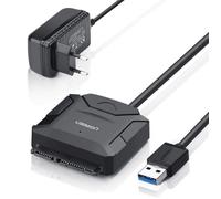 UGREEN USB Disque Dur Adapateur USB 3.0 vers SATA Câble 50cm pour 2.5\ 3.5\ HDD SDD Supporte UASP avec Adaptateur Alimentation Ext