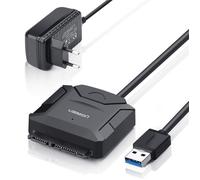 UGREEN USB Disque Dur Adapateur USB 3.0 vers SATA Câble 50cm pour 2.5"" 3.5"" HDD SDD Supporte UASP avec Adaptateur Alimentation Exter