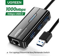 UGREEN USB3.0 HUB adaptateur Ethernet 1000Mbps USB vers RJ45 pour ordinateur portable Xiaomi Mi Box S/3 Windows Ethernet HUB USB Lan carte réseau USB3.0 1000Mbps