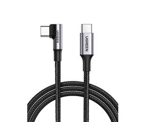 UGREEN Zapix Câble USB C Coudé 100W 90 Degrés Charge Rapide | Type C 5A en Nylon Tressé, Compatible avec iPhone 17 Pro Max Air 16 MacBook iPad Galaxy S26 S25 Plus Ultra S23 A54 (0,5M)