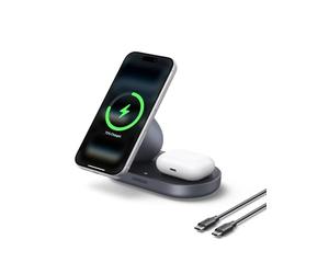 UGREEN Zapix Chargeur Induction iPhone MagSafe Qi2 15W Certifié Compatible avec iPhone 17 16 15 14 13 12 AirPods, 2 en 1 Chargeur sans Fil Magnétique Charge Rapide (Noir)