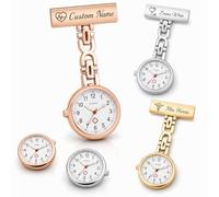 UGU Montre Infirmière Personnalisée pour Blouse avec Nom Gravé | Alliage, Mouvement à Quartz, Lecture des Secondes, Gardes Hospitalières, Personnel Soignant, Consultation Rapide