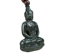 UGUGU Bijoux en jade for femmesNatural Noir Vert Jade Sculpté à la main Jade Bouddha Guan Yin Jade Pendentif Jadéite Jade Collier Bijoux Femmes