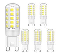 Ugvmn G9 LED Lumière Ampoules Dimmable 4W Équivalent à 28W 30W 40W Halogène Ampoules, Blanc froid 6000K, G9 Prise LED Lampe, Pas de scintillement, 420LM, AC 220-240V, paquet de 5