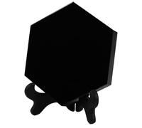 UGZDEA Miroir d'obsidienne Noire, hexagone d'obsidienne Noire - Outils de Divination, décoratif pour la méditation avec Support (6cm)