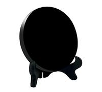 UGZDEA Miroir en Obsidienne Noire, Miroir de décoration intérieure en Obsidienne Noire, Miroirs énergétique avec Support(8cm)