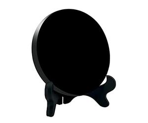 UGZDEA Miroir en Obsidienne Noire, Miroir de décoration intérieure en Obsidienne Noire, Miroirs énergétique avec Support(8cm)