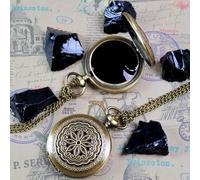 UGZDEA Miroir Naturel en Obsidienne Noire, Miroir de Poche en obsidiennes, miroirs en Obsidienne Feng Shui, Outils de Divination, décoratif pour la méditation (Style-1)