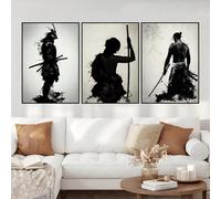 UGZDEA Photos sur toile de samouraï japonais, japonais Bushido Art Portrait Poster Moderne Salon Chambre Décoration Poster Peinture No Framed(B,3x40x60cm)
