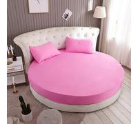 UGZPWQLNX Ensemble de draps-Housses Ronds 99% Coton | Multicolore D200cm/D220cm : for lit rond, décoration de la maison ou cadeau de mariage.(Roze,D200cm(79inch))