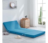 UGZPWQLNX Matelas Pliable en Mousse avec Housse Amovible Lin | Multicolore, plusieurs tailles, for la sieste au bureau, les invités, le sol, les voyages(Dark Blue,100x200x5cm)