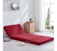 UGZPWQLNX Matelas Pliable en Mousse avec Housse Amovible Lin | Multicolore, plusieurs tailles, for la sieste au bureau, les invités, le sol, les voyages(Rosso,100x200x5cm)