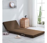 UGZPWQLNX Matelas Pliable en Mousse avec Housse Amovible Lin | Multicolore, plusieurs tailles, for la sieste au bureau, les invités, le sol, les voyages(Bruin,100x200x5cm)