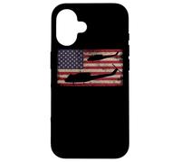 UH1 Huey Helicopter USA Drapeau américain Coque pour iPhone 16