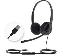 Uh34 Casque Usb Teams Certifiées,Casque Filaire Avec Microphone Antibruit,Professionnel Léger Pour Voip Pc Mac¿Casque Léger 118G