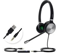 Uh36 Casque Professionnel Usb Filaire Pour Ordinateur,Pc,Ordinateur Portable,Casque De Travail Avec Microphone Antibruit Pour Appels Et Musique (Pour Équipes Certifié,Stéréo,Prise Jack