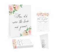 UHADRE Floral How Old were The Bride and Groom Game, Guess The Age Photo Game, Flowers Bridal Shower Game (1 panneau et 30 cartes) - BNG15