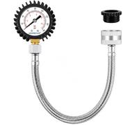 Uharbour Manomètre Eau 0-11 Bar avec Double Échelle 160 Psi - Raccord 3/4 BSP et 1/2 BSP, Montage par Bouton - Indicateur de Pression d’Eau avec Protection en Caoutchouc - Filetage Laiton Durable