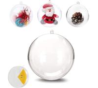 Uhat Boules de Noël Lot de 10, Boules de Décoration Transparentes en Plastique pour Noël, Pâque, Anniversaire (Pack 10/10cm)