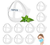 Uhat Lot de 10 supports de masque 3D en silicone, support intérieur pour rouge à lèvres, protecteur de visage réutilisable pour une respiration confortable