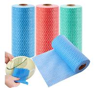 Uhat Lot de 3 rouleaux de chiffons jetables tout usage, lingettes pratiques et réutilisables pour nettoyage de cuisine