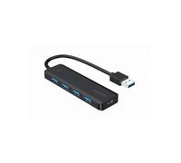 Gembird Concentrateur (hub) USB UHB-U3P4P-02 – 4 x USB 3.1 Gen 1 Type-A 5000 Mbit/s Noir de bureau