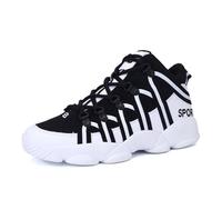 Uhclrr Hommes Chaussures De Basket - Ball Antidérapant Résistant à l'usure Ciment Sol Intérieur Chaussures De Basket - Ball Sneakers(44 EU, Black)
