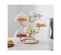 UHCPVHQQQ Corbeille à fruits bol support à fruits créatif multi-couches avec couvercle plateau à collations plateau à gâteaux for salon support de base rond étagère à fruits en métal décorative for ta
