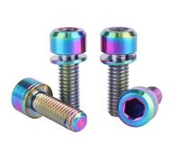 UHDFBDHF Lot de 4 boulons en titane M6 x 16 18 20 mm à tête hexagonale pour vis de vélo (arc-en-ciel, M6 x 18 mm)