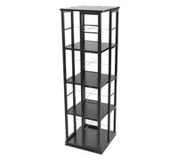 UHDUIG Bibliothèque pivotante à 4 niveaux à 360° en métal - Structure ouverte pour salon, chambre à coucher, chambre d'enfant, bureau (noir)