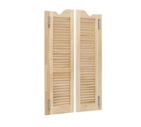UHDUIG Paire de Portes Battantes à Deux Vantaux 107x61cm, Portes Intérieures Cintrées en Pin Massif, Montant Solide avec Rainures Réservées, Charnières Incluses, pour Salon, Facile à Installer