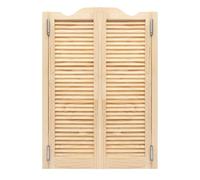 UHDUIG Paire de Portes Battantes en Pin Massif 107x76cm, Portes en Arc avec Montant Plein et Rainures, Charnières et Accessoires Inclus, pour Salon, Cuisine, Couloir, Café et Bar, Couleur Bois Naturel