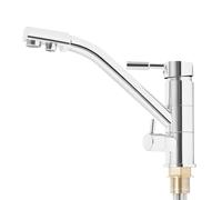 UHDUIG Robinet d'évier 3 voies trois-en-un entièrement en laiton, mitigeur cuisine, rotation 360°, réglage température et débit d'eau, adapté pour cuisine et salle de bain à la maison