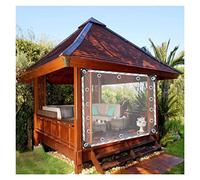 UHEKC Bâche Transparente Bâches en Plastique PVC de 0,5mm Rideau Extérieur avec Œillets Panneaux Latéraux de Tente, pour Extérieur Jardin Balcon Terrasse (3.28x6.56ft/1x2m)