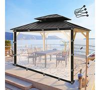 UHEKC Heavy Duty Clear Vinyl Tarp Outdoor Garden Gazebo Curtains for Courtyard Plant Canopy Cover, Camping, Fishing, Gardening (Clear,14' x 20')