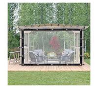 UHEKC Rideaux D'extérieur Imperméables Bâche en PVC Transparente Rideaux Pergola avec Œillets, Convient pour Les Panneaux Latéraux Tente (Couleur : Clear, Taille : 2.4x5m/7.87x16.4ft)