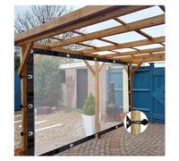 UHEKC Rideaux Extérieurs en Vinyle Imperméabiliser, Bâche Transparente avec Œillets, 0,12mm D'épaisseur Bâche Indéchirable, Personnalisable (Color : Clear, Size : 1.2x3m/3.94x9.84ft)