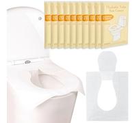 UHETLET 100 Pièces Protection Cuvette Toilette Jetable, Protege Toilette Jetable, Housse de Siege de Toilette en Papier Soluble dans l'eau, Protège Cuvette WC pour Voyage Hôtel et ToilettePublique