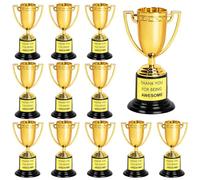 UHETLET 12 Mini Coupes Trophées Coupe Petit Football pour Trophées Dorés Trophées en Plastique Mini Coupes Anniversaire Cadeaux pour Tournois Sportifs Jeux Scolaires Football Et Fêtes
