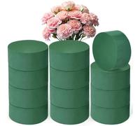 UHETLET 12 Pièces Mousse Fleuriste 8x4cm Cylindres Mousse Florale Mousse Fleur a Piquer Bloc de Mousses pour Fleurs Ronde Vert Mousse Artificielle Bloc Mousse Florale pour Mariages, Fêtes, Jardin