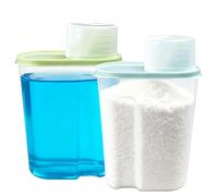 UHETLET 2 Pièces Aide Au Dosage Pour Lessive Distributeur De Lessive Hermétique Avec Mesurette 2500 Ml Boîte De Rangement Manipulation Facile Pour Animaux Le Riz Et Les Céréales