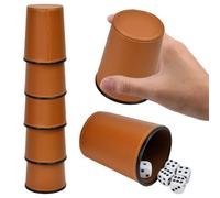UHETLET 6 Gobelets À Dés Schocken avec 36 Dés (16 Mm) Gobelets À Dés en PVC Jeu Voyage De Jeu Polyvalents pour Jeux De Société Facile À Utiliser Et Peu Encombrant