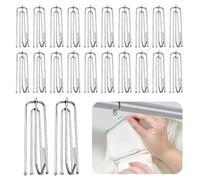 UHETLET 60 Pièces Crochets de Rideau en Acier Inoxydable avec 4 Dents Crochet Rideau à Griffes Crochets à Plis de Rideaus Clips de Rideaux Crochet de Serrage pour Pincer Plis et Rideaux Lourds