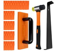 UHETLET Kit de pose de sol stratifié 43 pièces - Système de clic - Isolation acoustique - Kit complet avec marteau en caoutchouc - Fer de traction - Entretoises pour clic - Revêtement de sol en vinyle