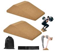 UHETLET Lot De 2 Blocs De Cale En Liège Pour Étirement Du Mollet Bloc De Yoga Antidérapant En Liège Étirement Des Mollets Planche Oblique Blocs De Yoga Talon Surélevé Repose Pieds