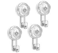 UHETLET Lot de 4 Crochet Ventouse Mural Charge 2.5KG sans Perçage Rotation à 360 Accroche Serviette Salle de Bain Crochet à Ventouse Transparent Porte Serviette Couronne Peignoir Manteau Torchon