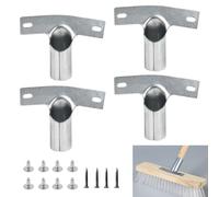 UHETLET Lot de 4 supports de manche en métal pour manche à balai - 23 mm - Avec 12 vis - Support de manche en métal pour manche à balai - Support de manche pour balai - Support de manche pour balai