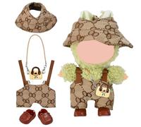 UHETLET Lot De 4 Vêtements pour Poupées De 17 Cm Combinaison avec Salopette, Bonnet, Chaussures Vêtements pour Mini Peluches Lot de Vêtements pour Poupées De 17 Cm