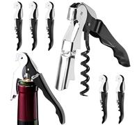 UHETLET Lot de 6 Tire Bouchon Professionnel, 3 en 1 Limonadier en Acier au Carbone Ouvre-Bouteille Couteau de Sommelier avec Décapsuleur et Coupe-Capsule pour Bouteille De Bière Et De Vin